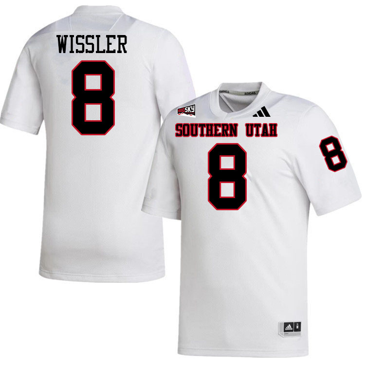 Southern Utah Thunderbirds #8 Braedon Wissler College Football Jerseys,Uniforms Stitched-White